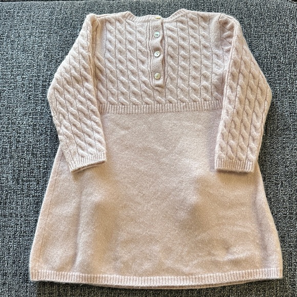 Pink Cable Knit Kids Dress - Picture 4 of 4